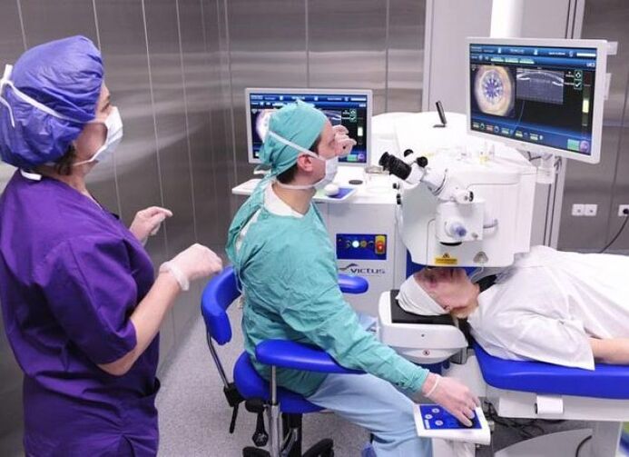 For retinal tears, laser freezing is performed